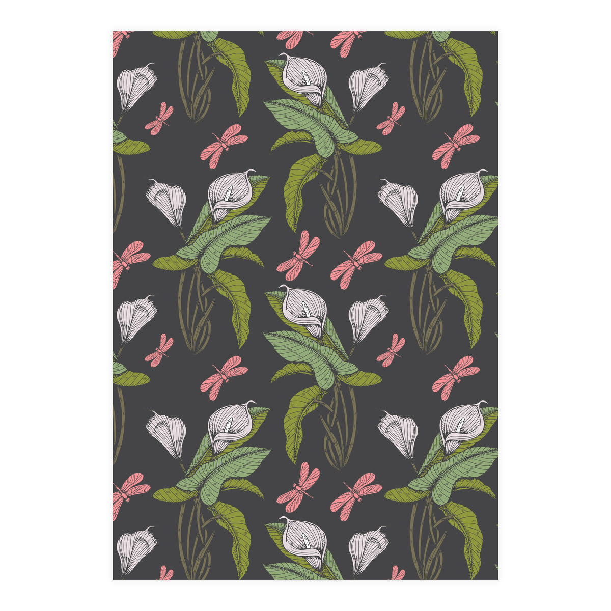 Hand drawn floral dark - 03 (Print Only)