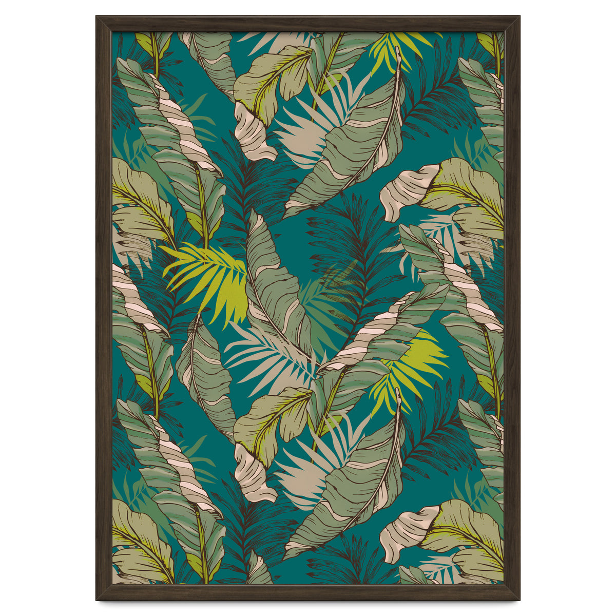 Drawing of wild tropical jungle