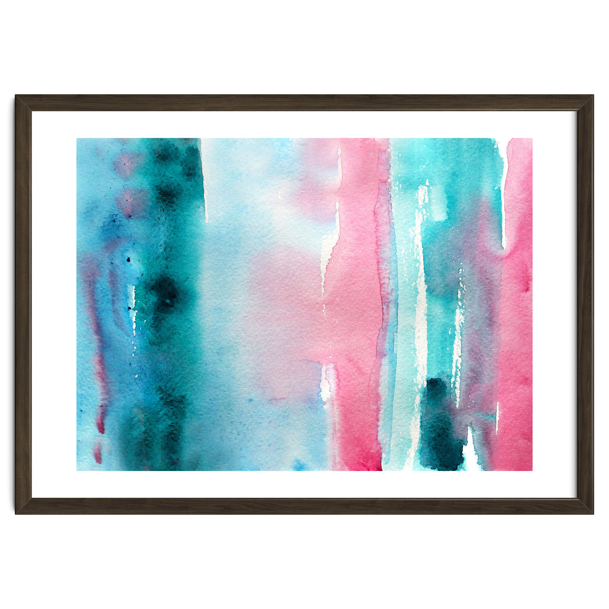 Turquoise love || abstract watercolor