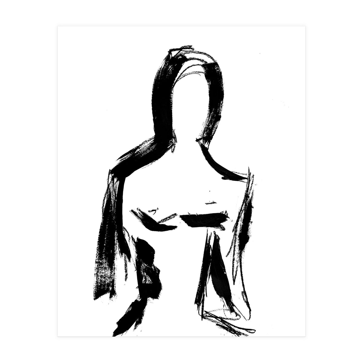 Abstract Monochrome Female Figure (Print Only)
