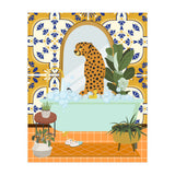 Cheetah Bathing in Moroccan Style Bathroom (Print Only) thumbnail