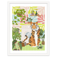 Tiger in Matisse Style Bathroom