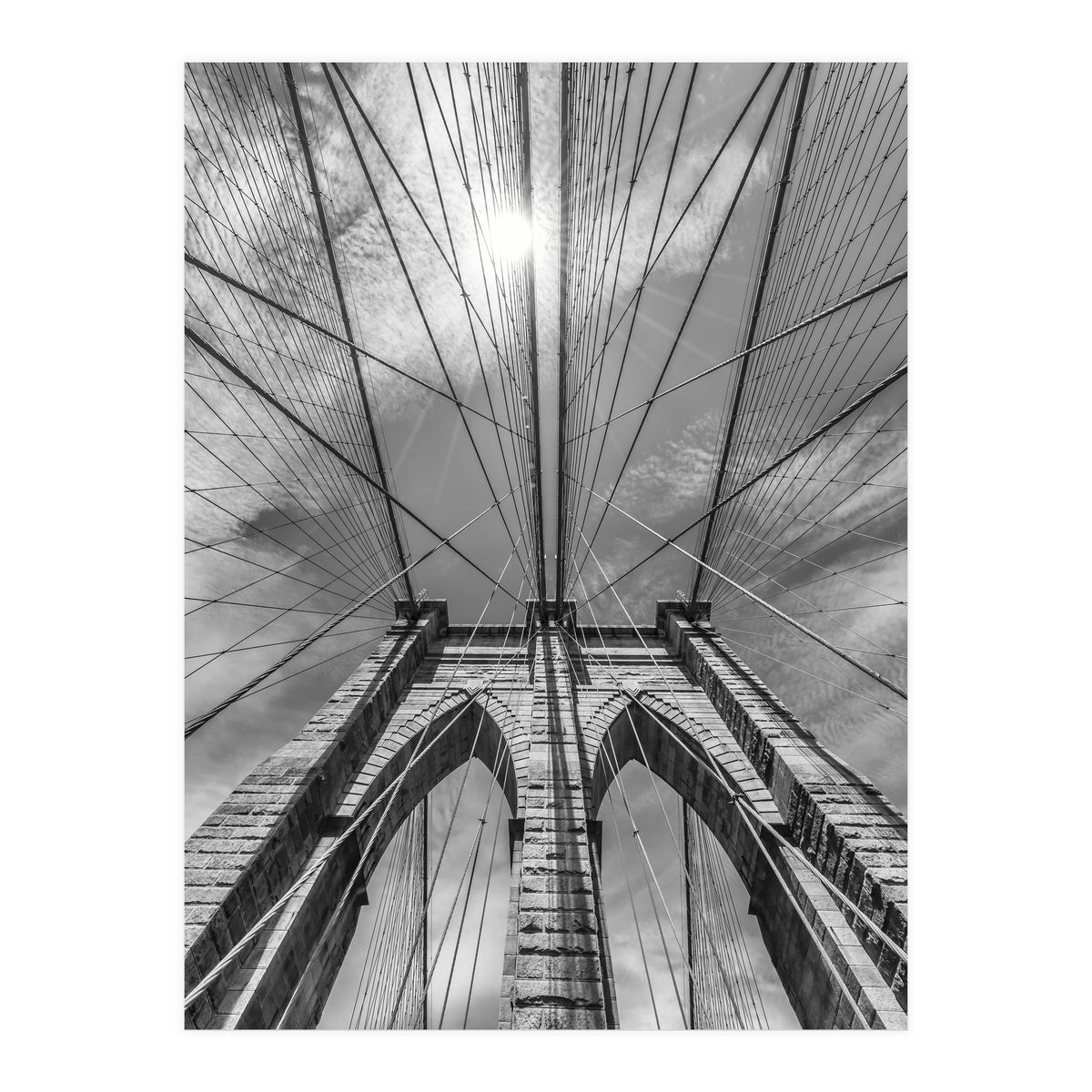 NEW YORK CITY Brooklyn Bridge in Detail | monochrome (Print Only)
