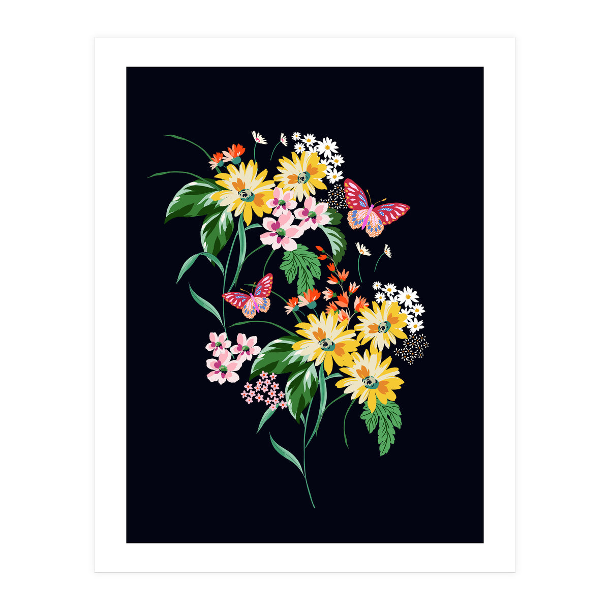 Daisy and butterfly (Print Only)