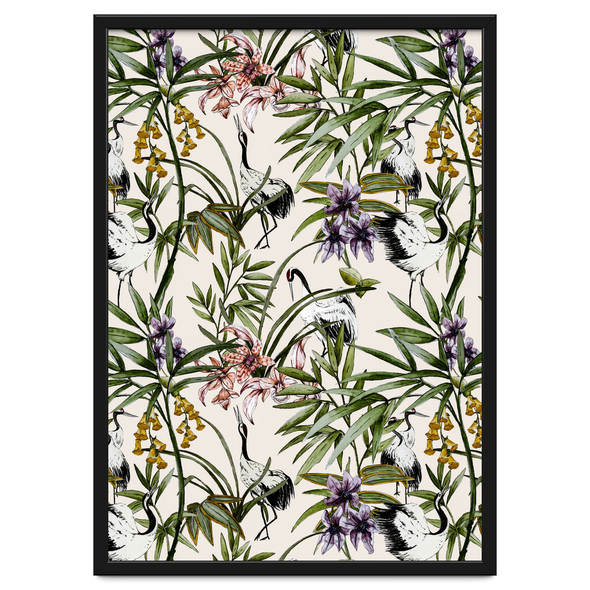 Asian crane pattern - 02