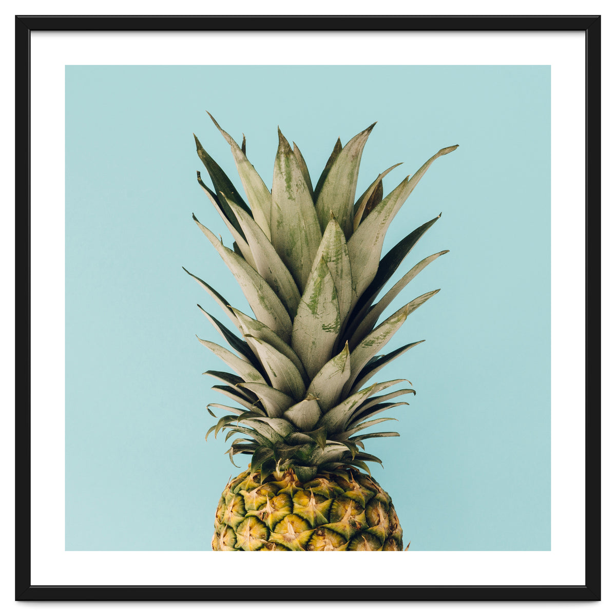 Pineapple On Blue Background