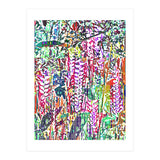 Jungle Mysteries, Colorful Bohemian Rustic Forest, Eclectic Nature Botanical Heliconia Tropical (Print Only) thumbnail