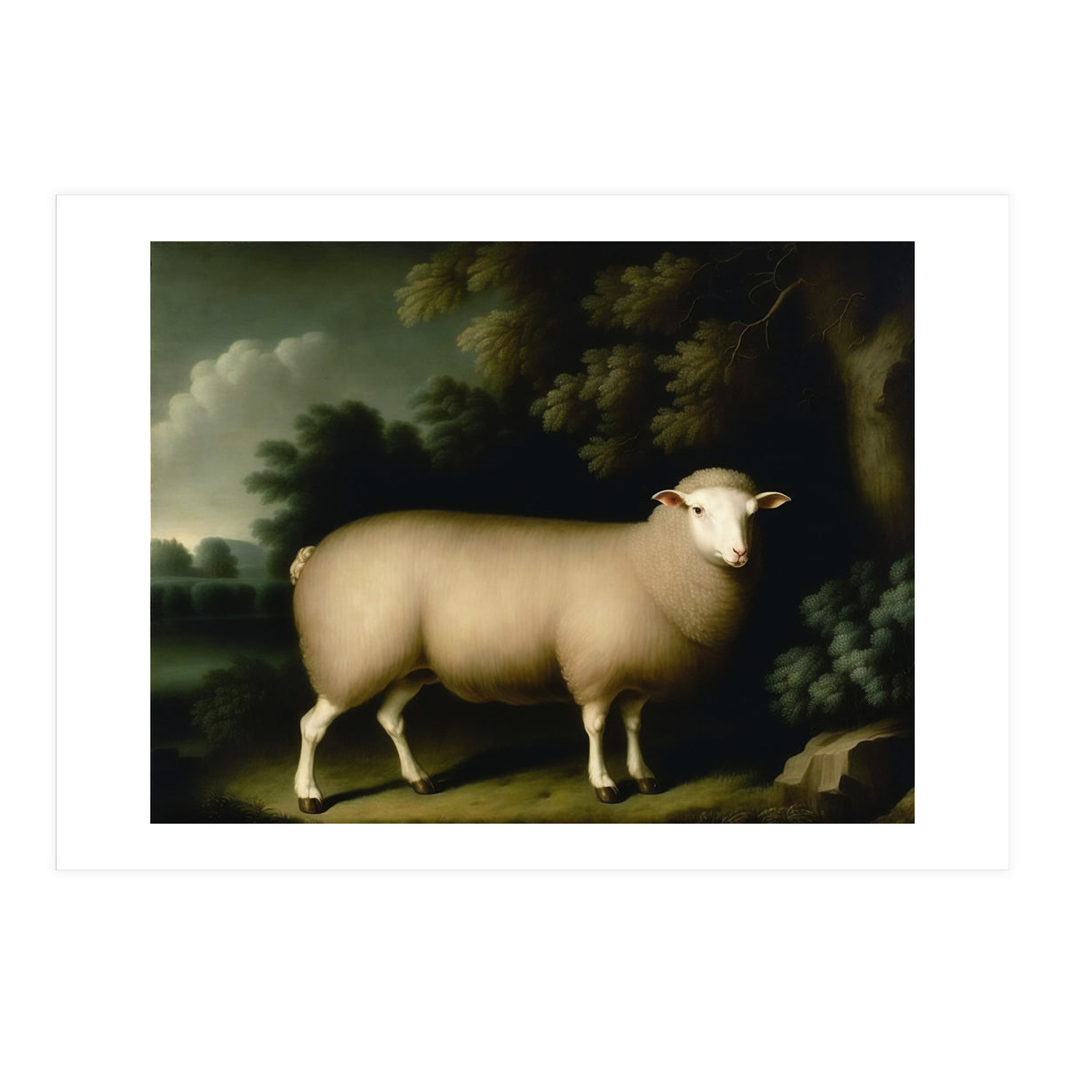 Sheep Classical Oil Painting (Print Only)