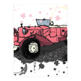 Vintage pink car sketch (Print Only) thumbnail