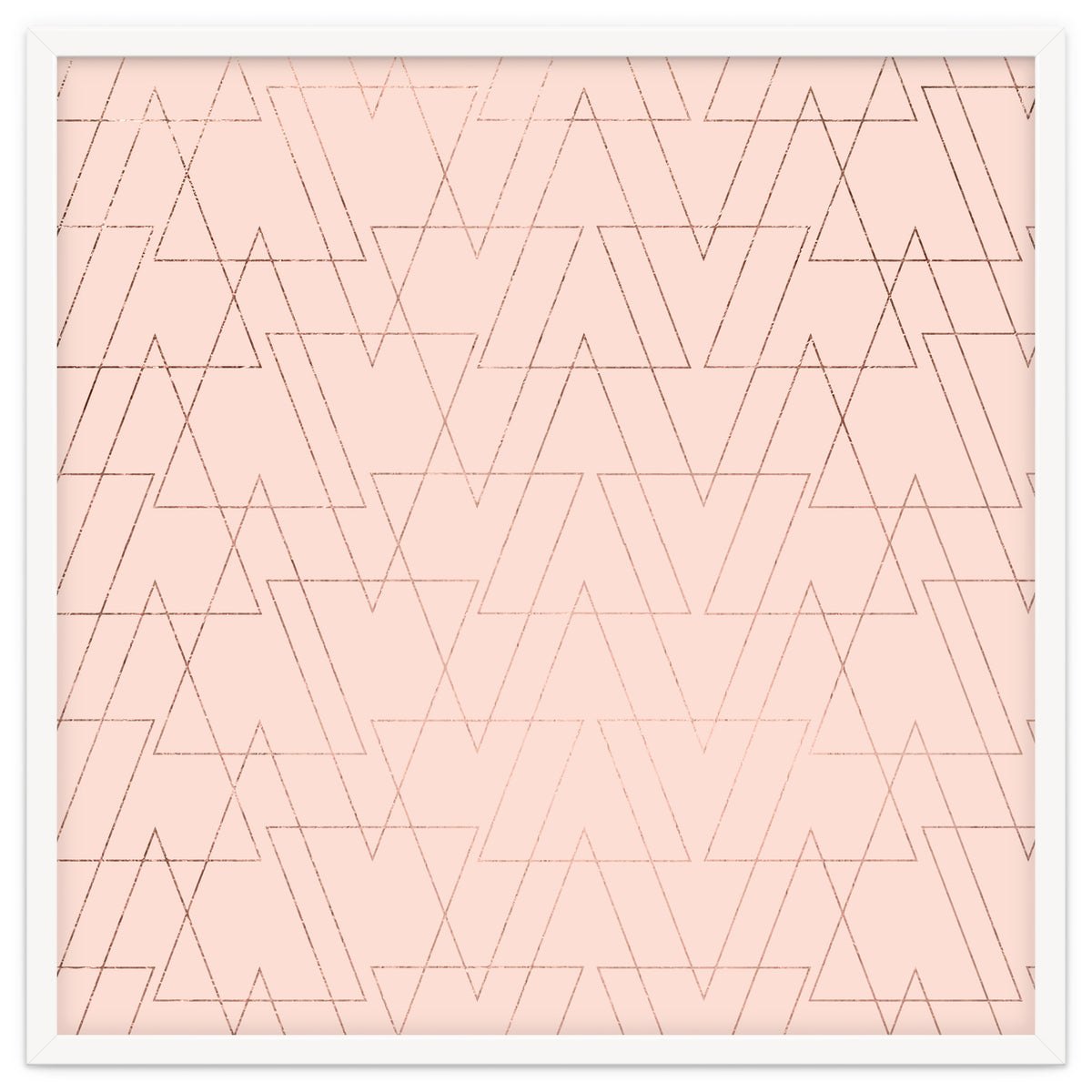Modern Rose Gold Geometric Thin Triangles Blush Pink Abstract Pattern