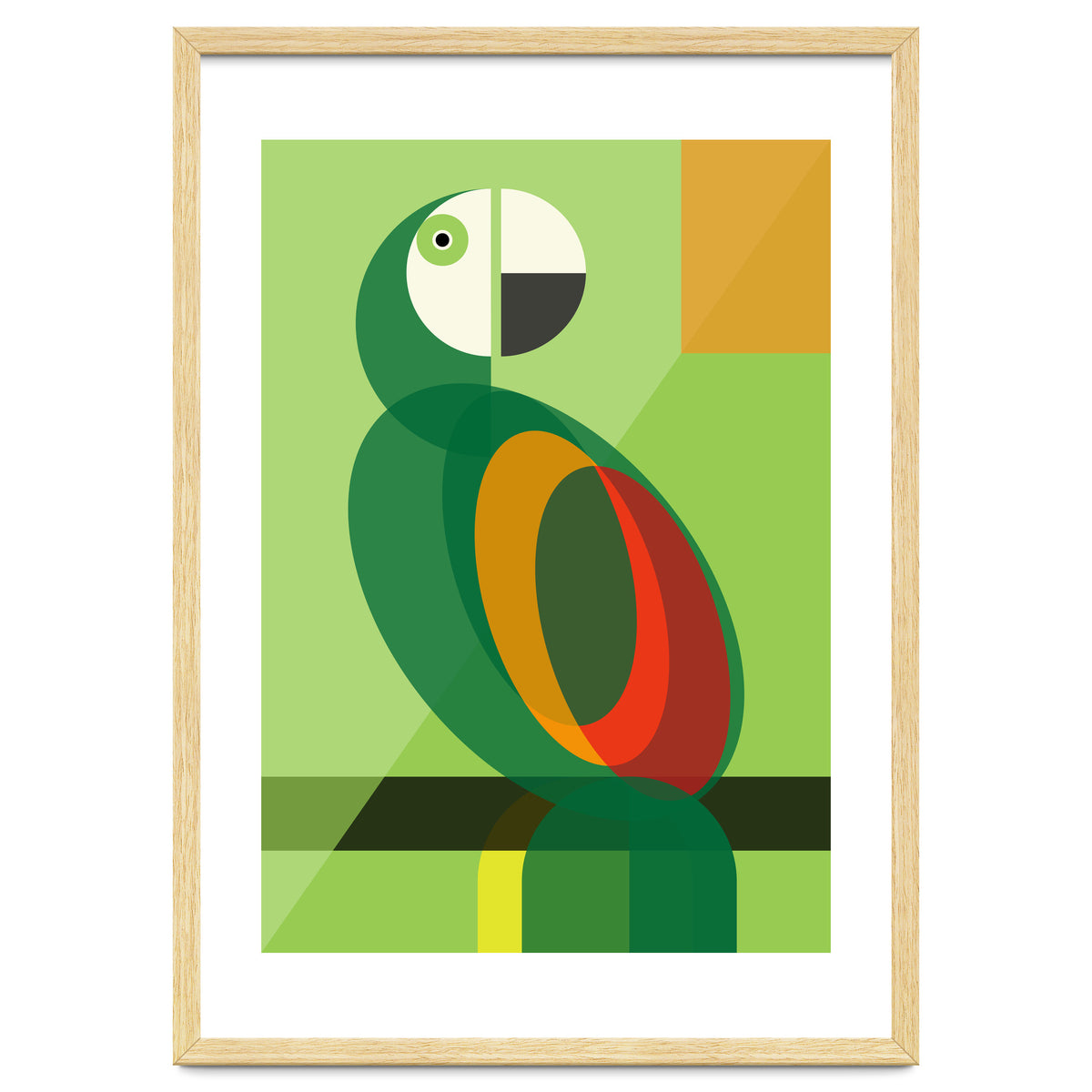 Mid Century Geometric Parrot