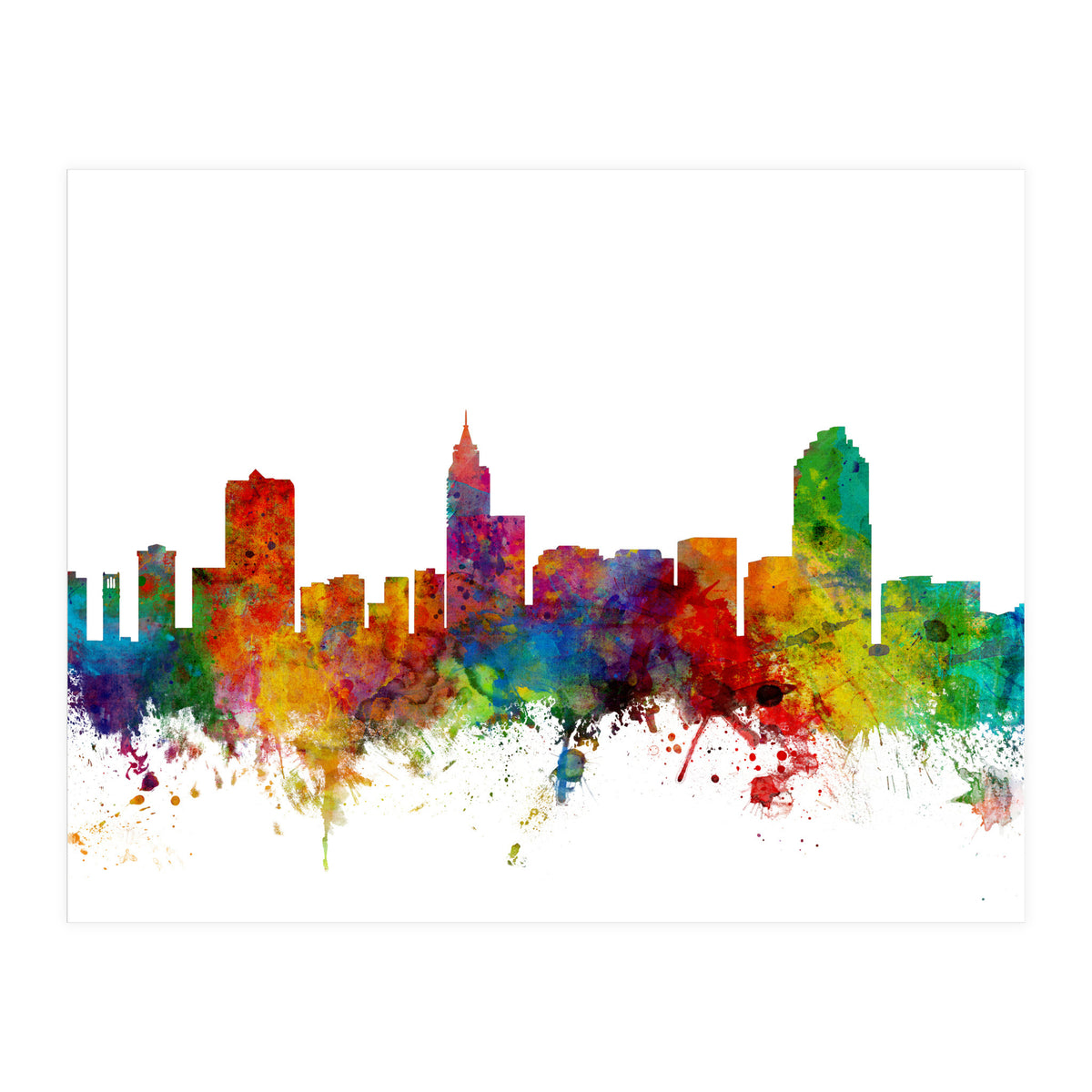 Raleigh North Carolina Skyline (Print Only)