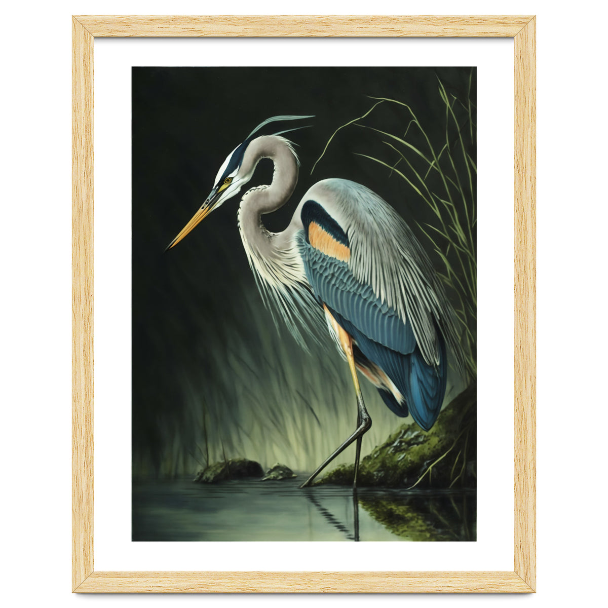 Heron Oil Painting