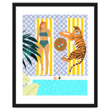 How To Vacay With Your Tiger, Human Animal Connection Illustration, Tropical Travel Morocco Painting thumbnail