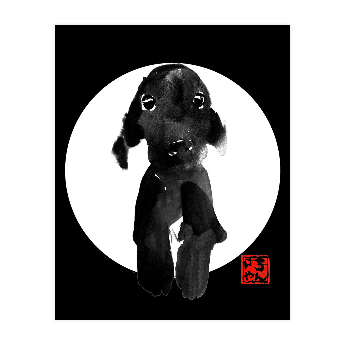 cute dog in white (Print Only)