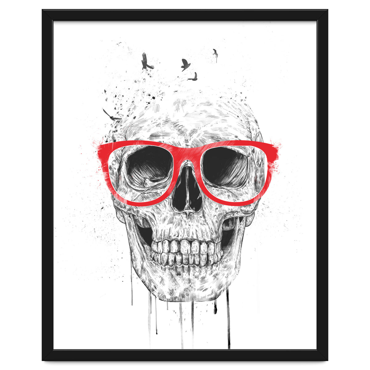 Skull With Red Glasses