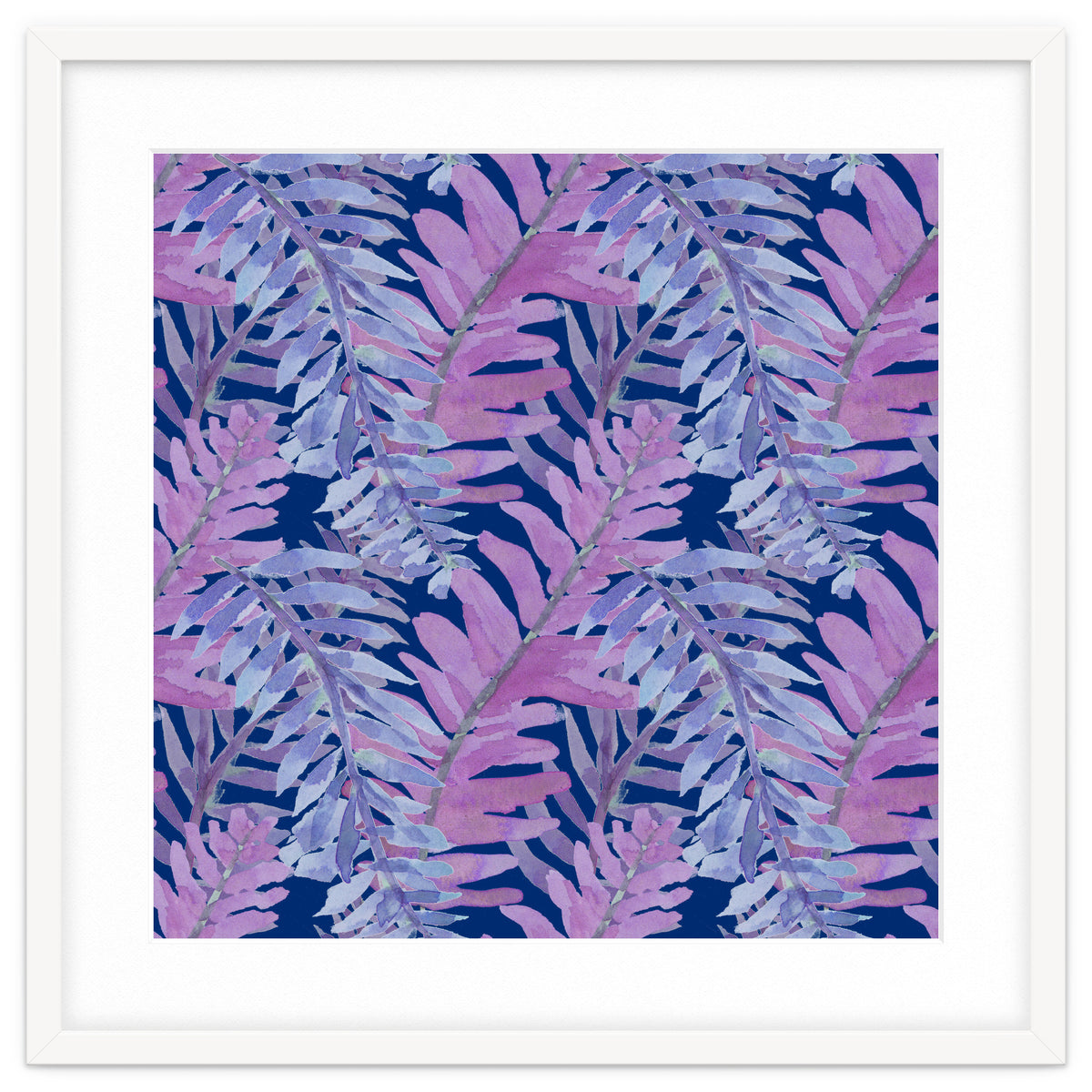 Woodland Ferns in Blue