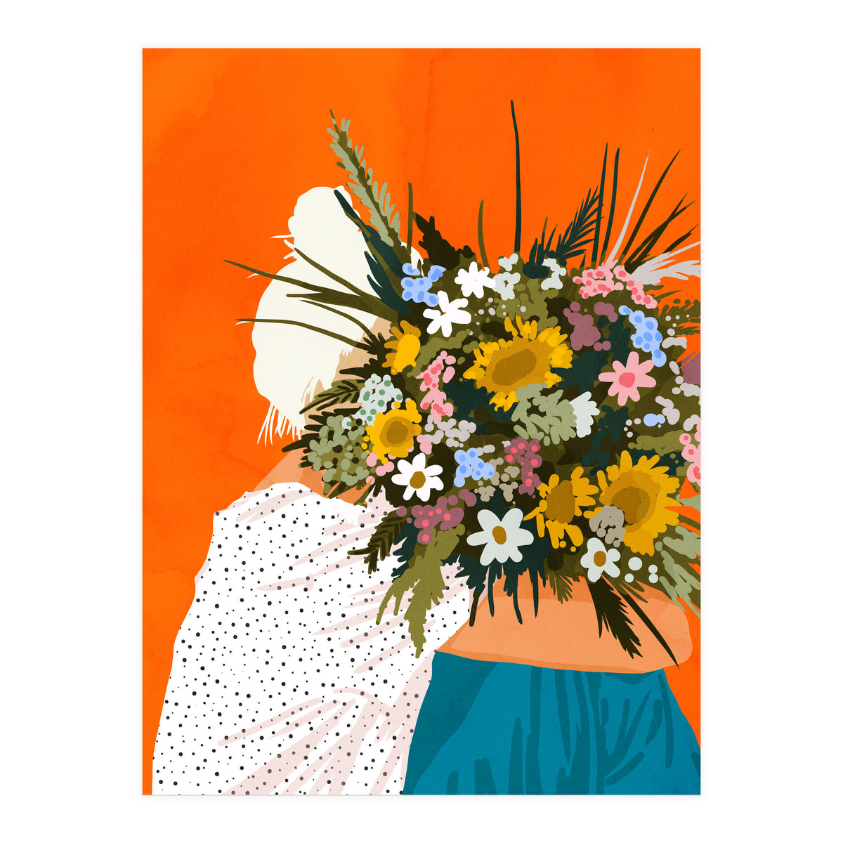 Happiness Is To Hold Flowers In Both Hands (Print Only)