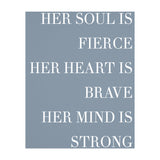 Fierce, Brave, Strong Female Empowerment Quote Blue (Print Only) thumbnail