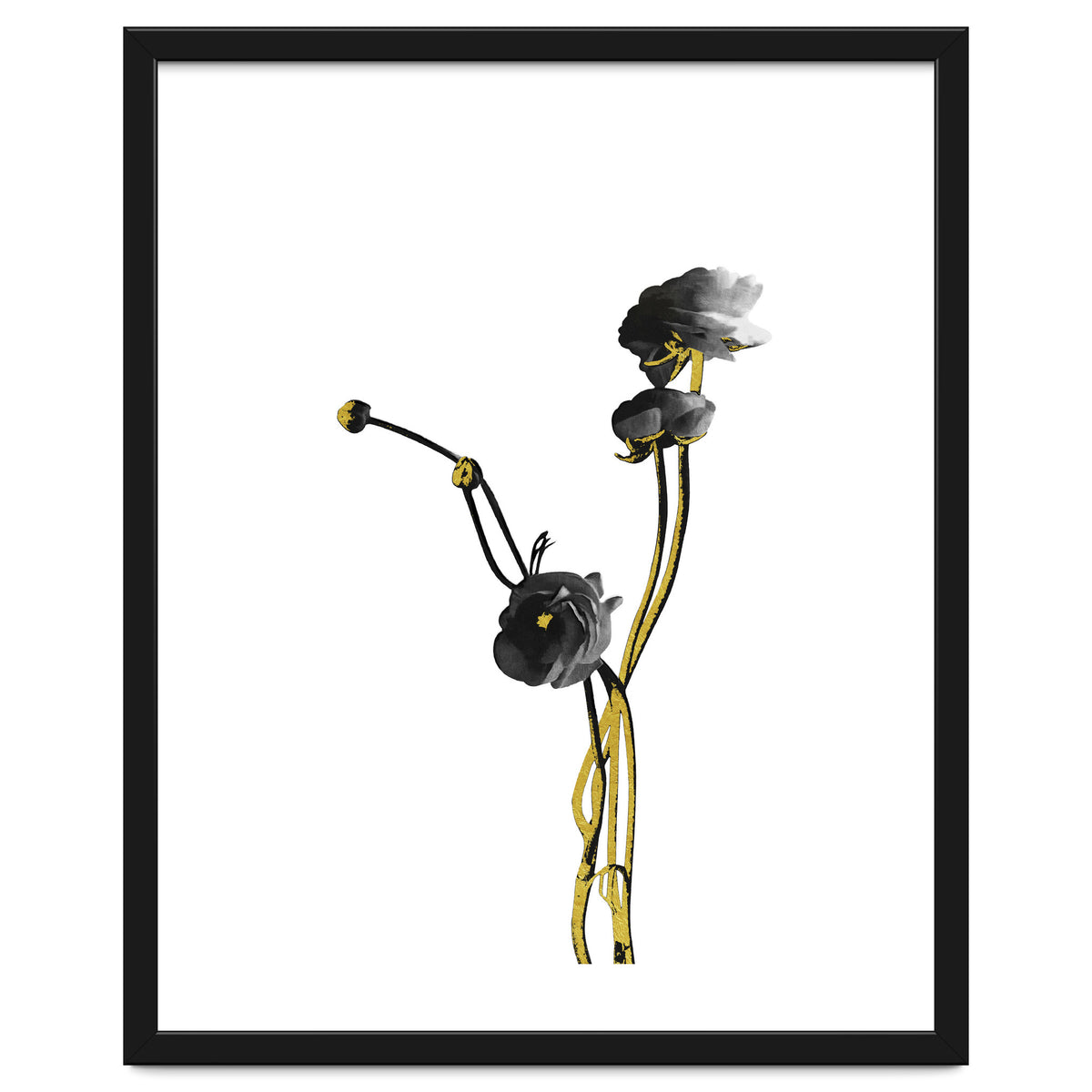 Flower Minimal Black And Gold 04