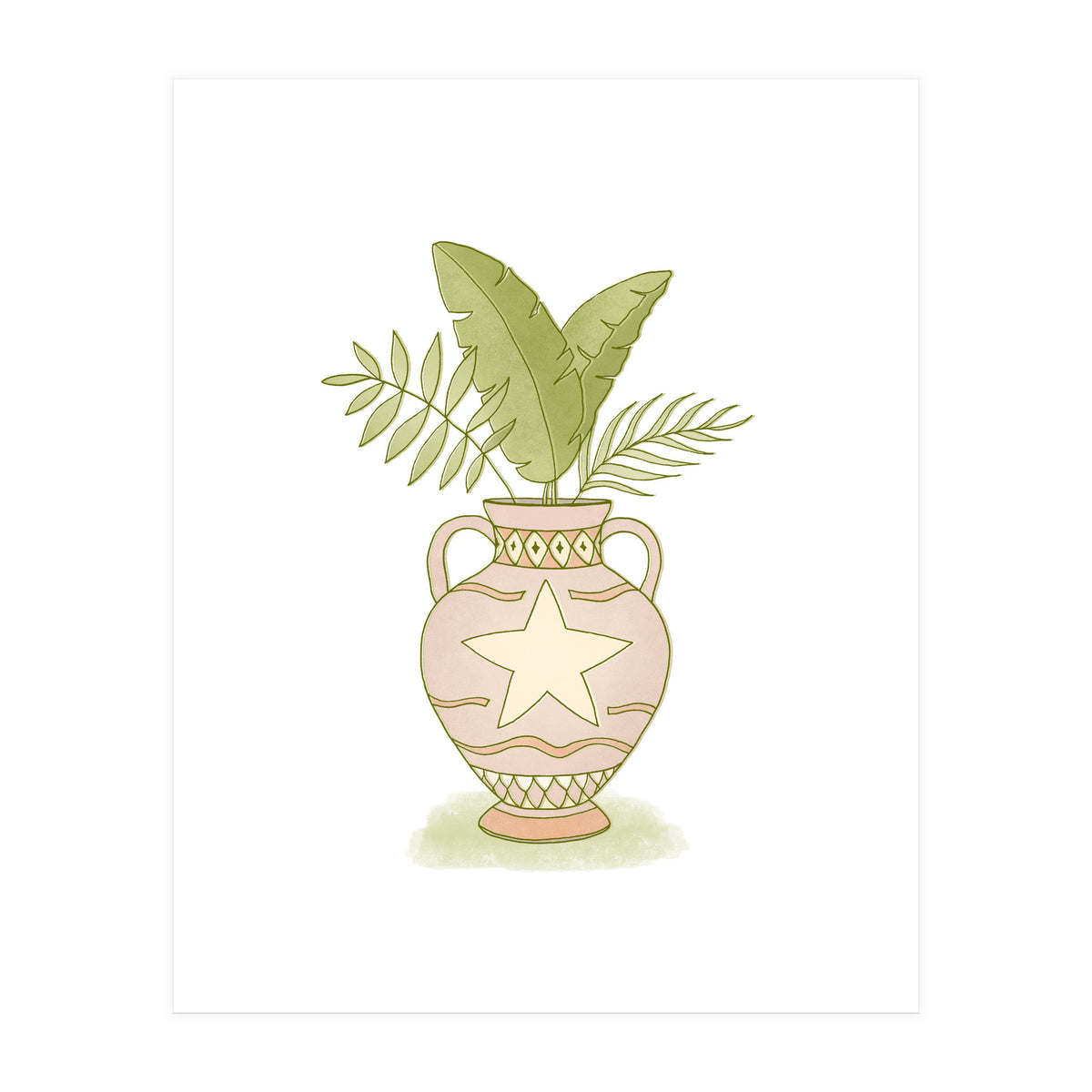 Leaves In A Vase (Print Only)