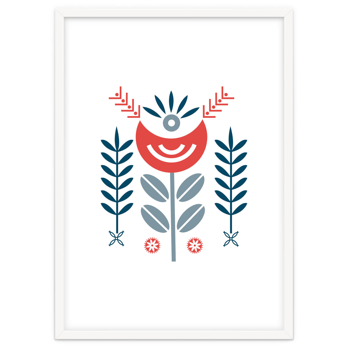 Scandi Folk Flower Pattern