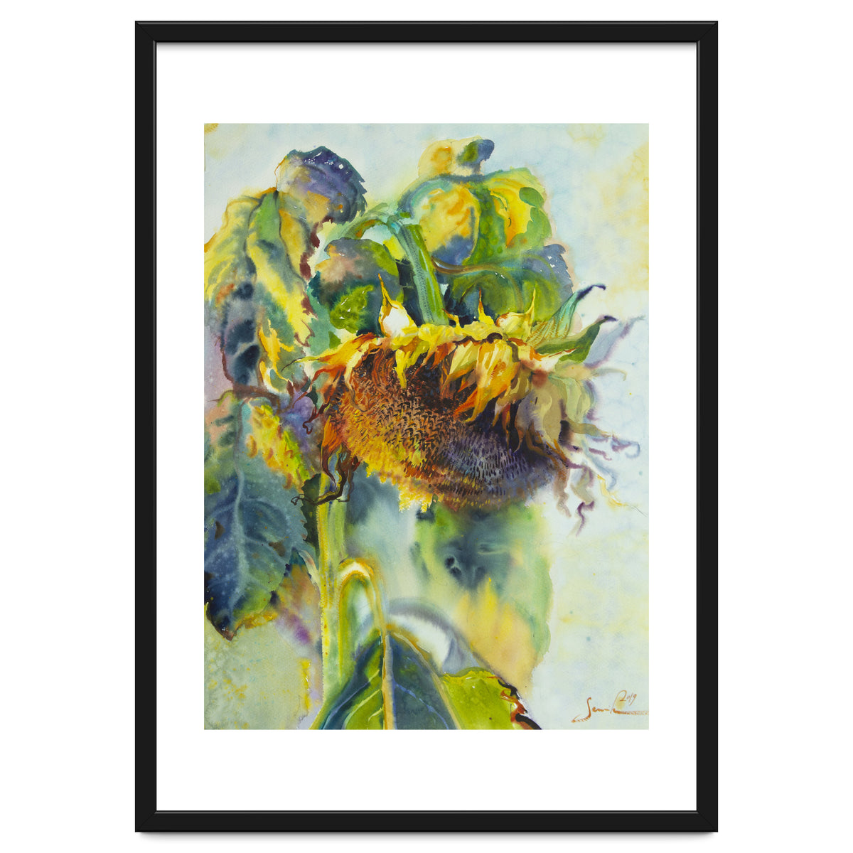 Sunflower Art. Sunny day sunflowers Art