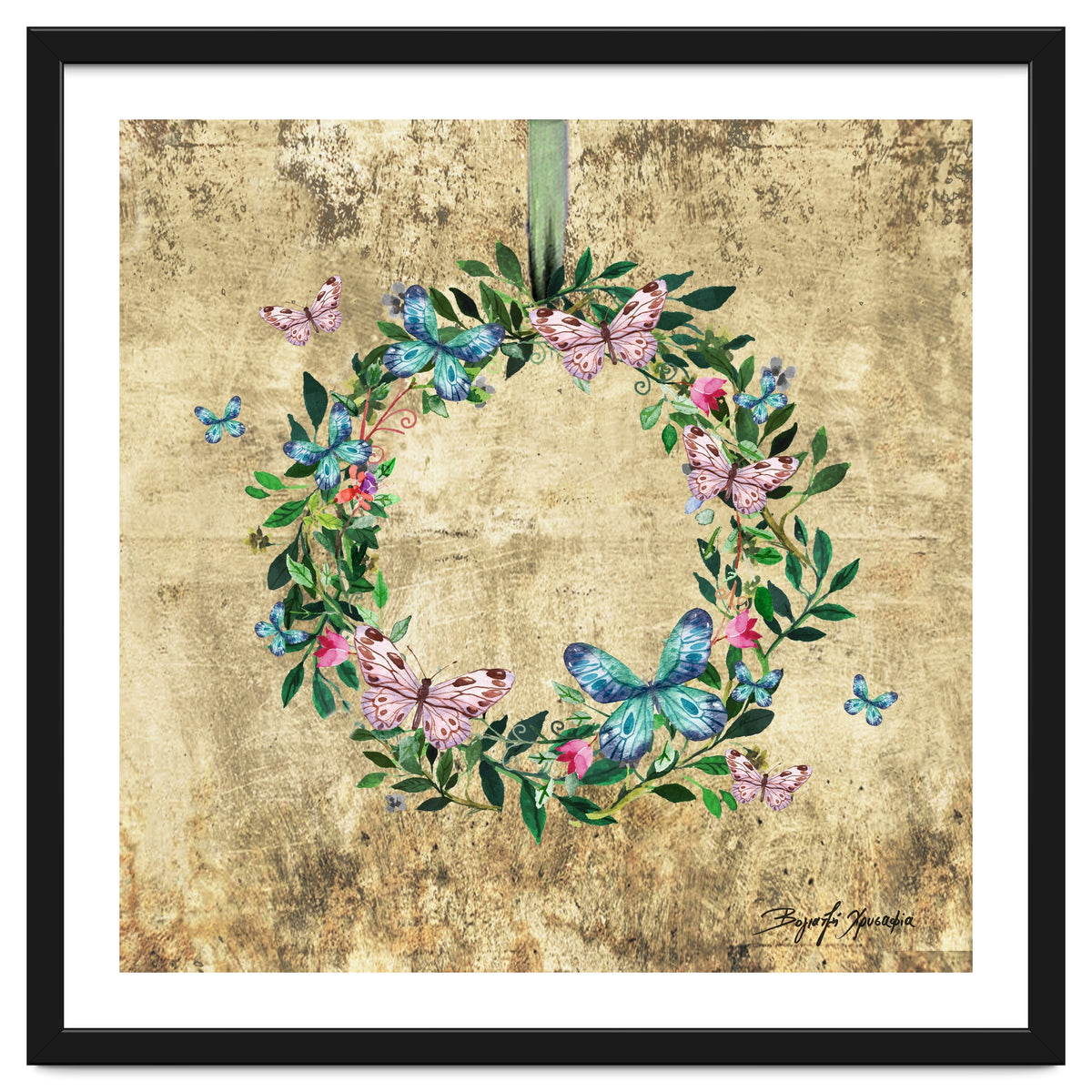 Wreath #Flowers & Butterflies#Royal collection