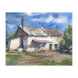 Country house. Watercolor painting art. (Print Only) thumbnail