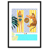 How To Vacay With Your Tiger, Human Animal Connection Illustration, Tropical Travel Morocco Painting thumbnail