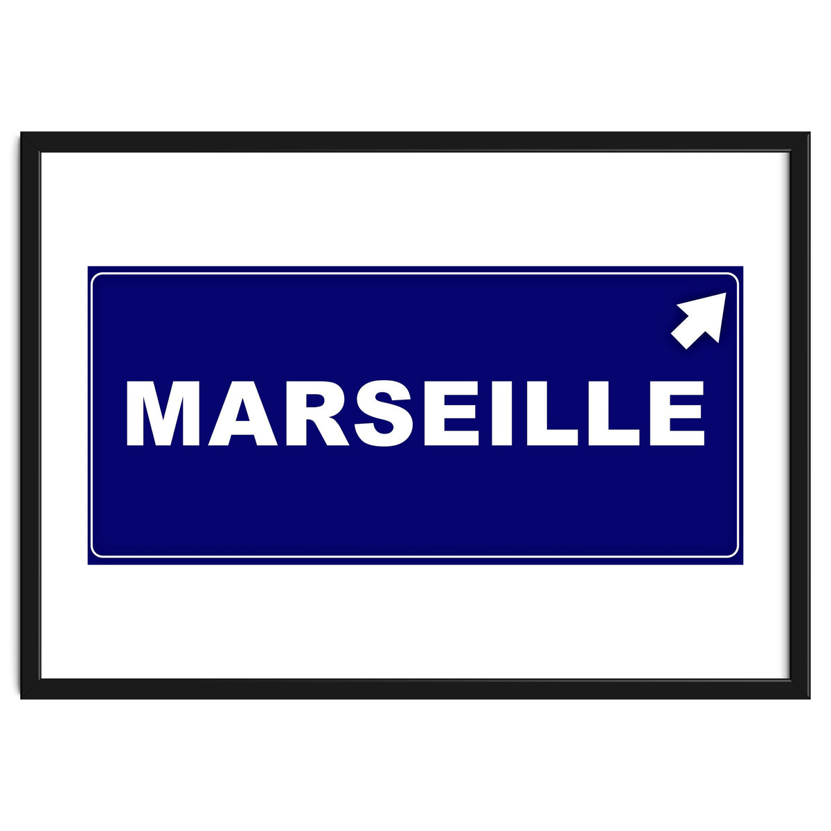 Let`s go to Marseille, France! Blue road sign