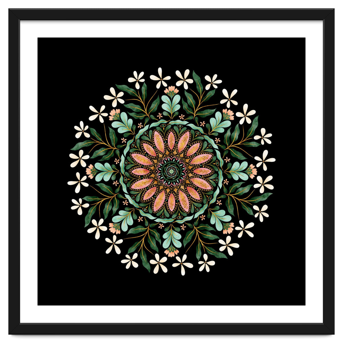 Floral Mandala | Black