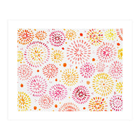Abstract fireworks pattern in yellow and red (Print Only)