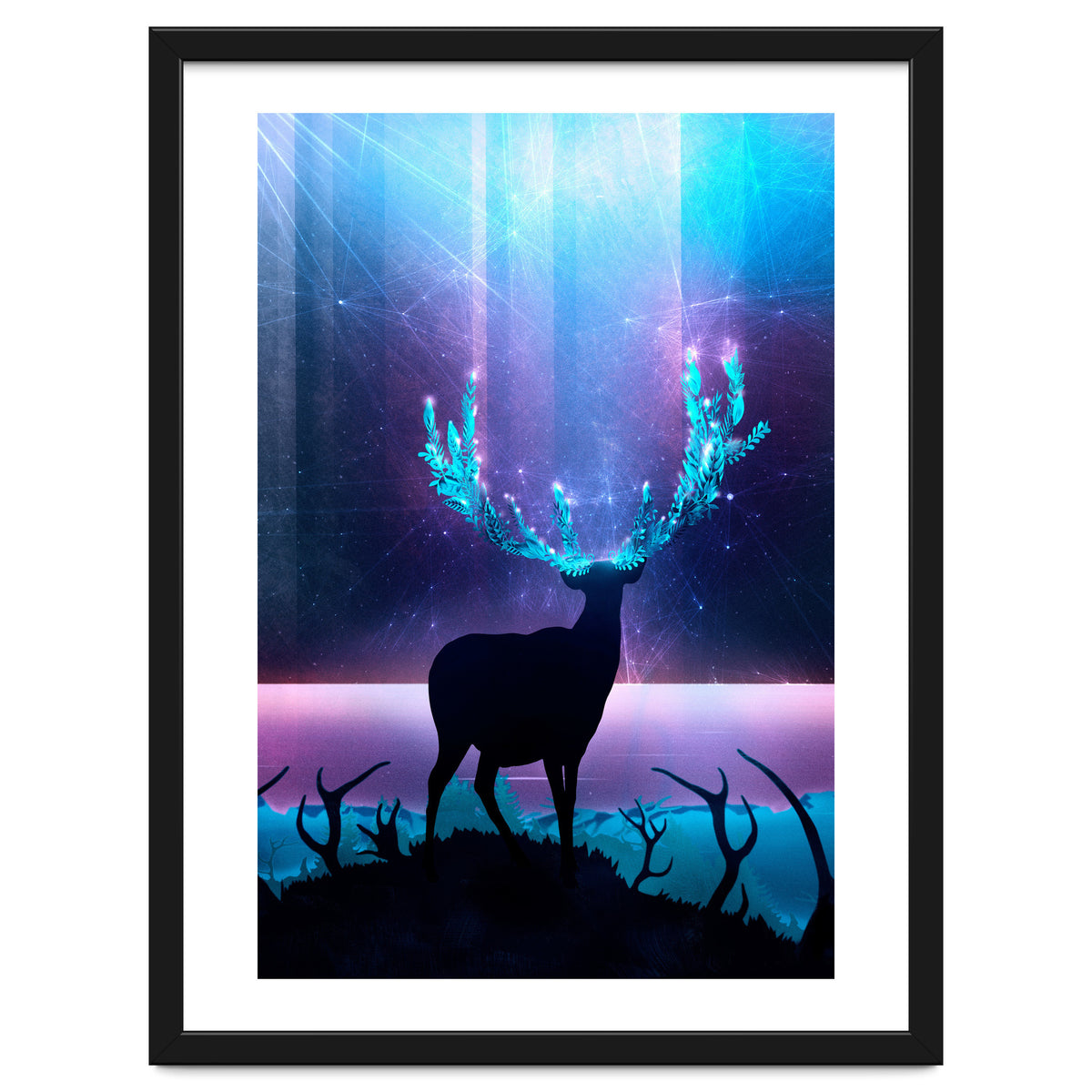 Greenery Deer - Sterling Magenta