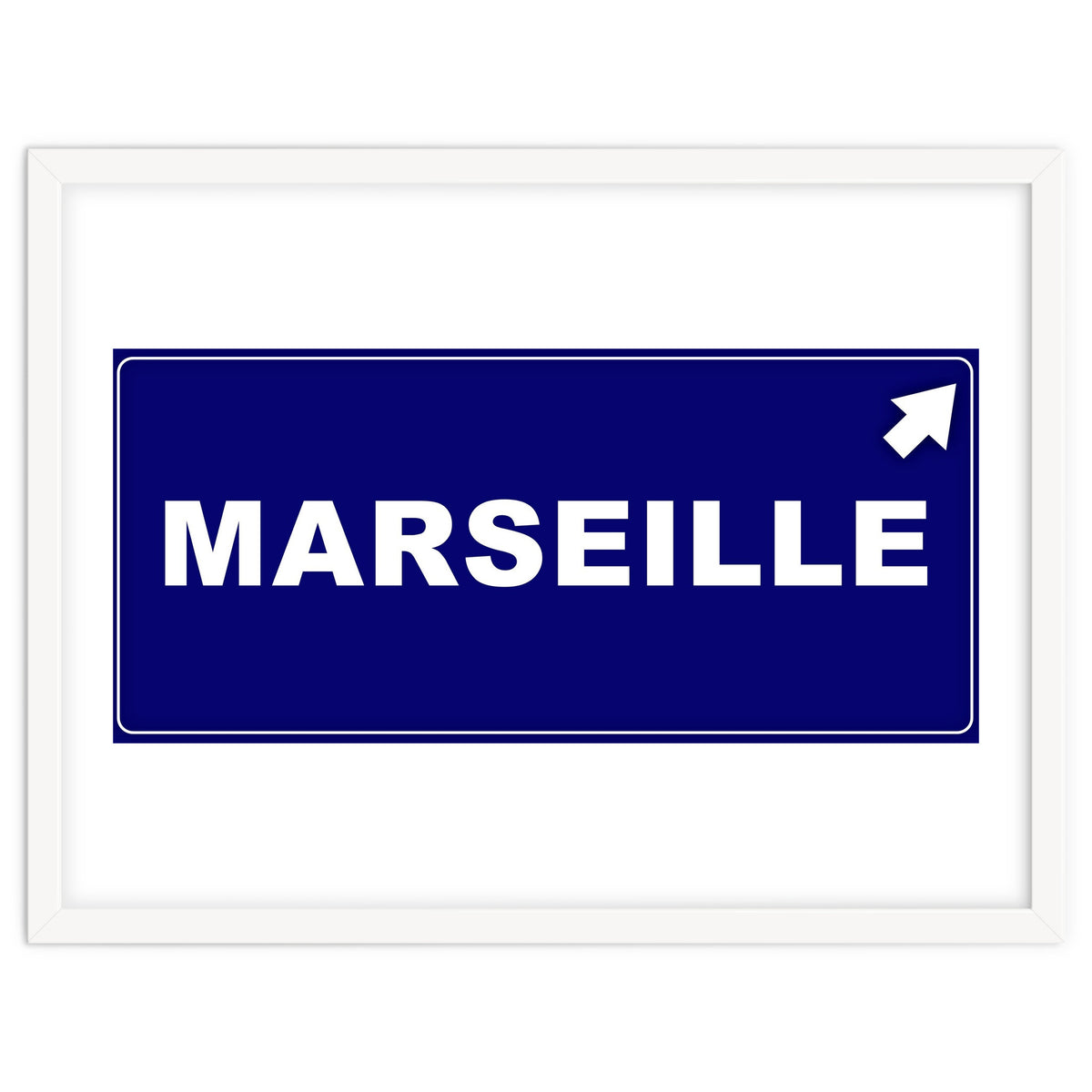 Let`s go to Marseille, France! Blue road sign
