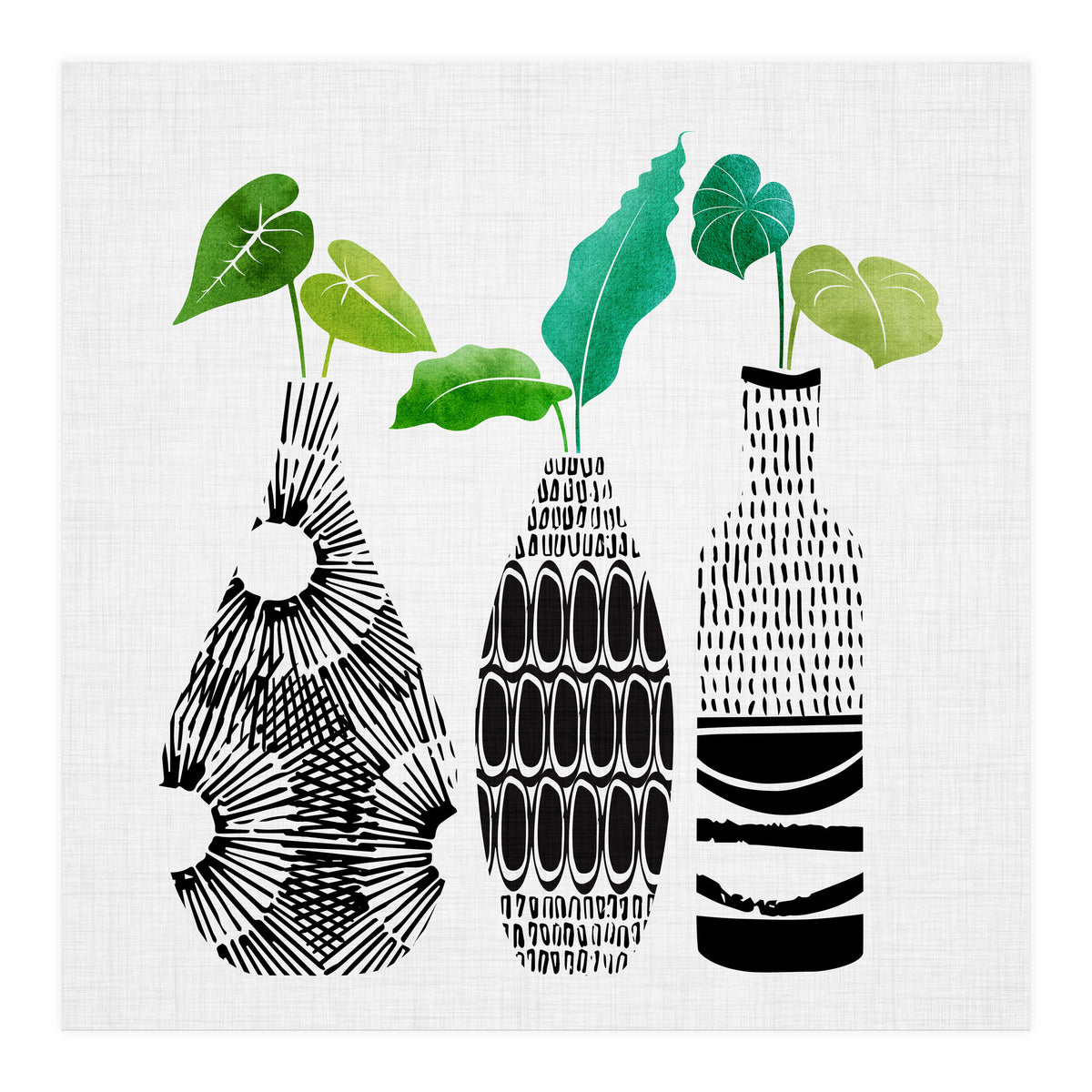Triple Tribal Vases (Print Only)