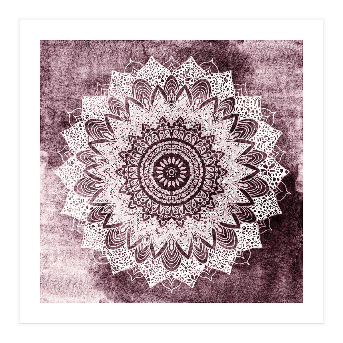 Bohochic Mandala In Burgundi (Print Only)