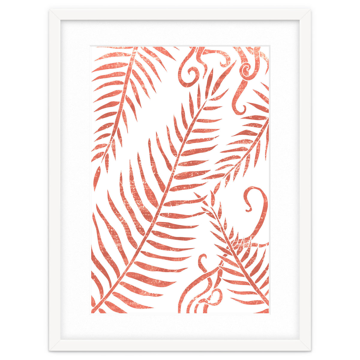 Abstract Terracotta Leaves 2 - Burnt Orange