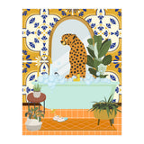 Cheetah Bathing in Moroccan Style Bathroom (Print Only) thumbnail
