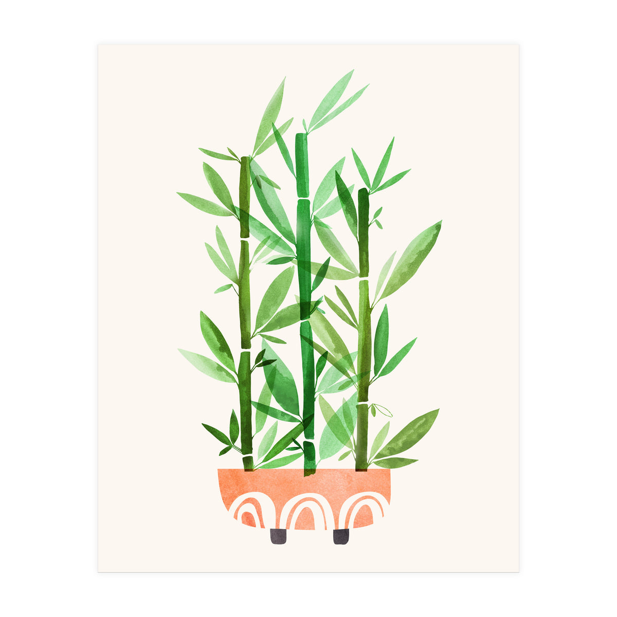 Happy Bamboo Houseplant (Print Only)