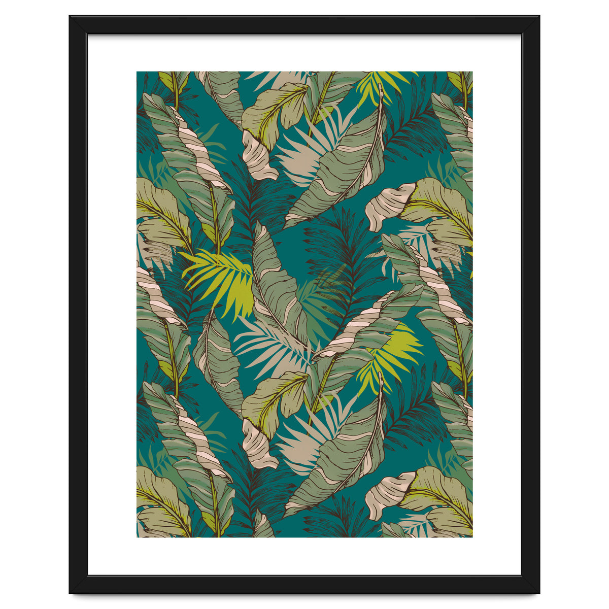 Drawing of wild tropical jungle