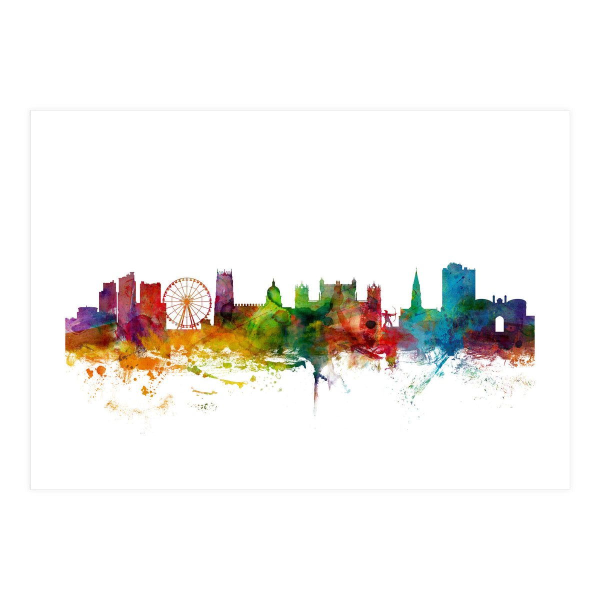 Nottingham England Skyline (Print Only)