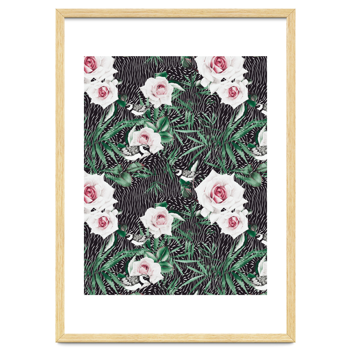 Dark flowery abstract of birds