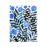 Flowers And Foliage Blue (Print Only) thumbnail