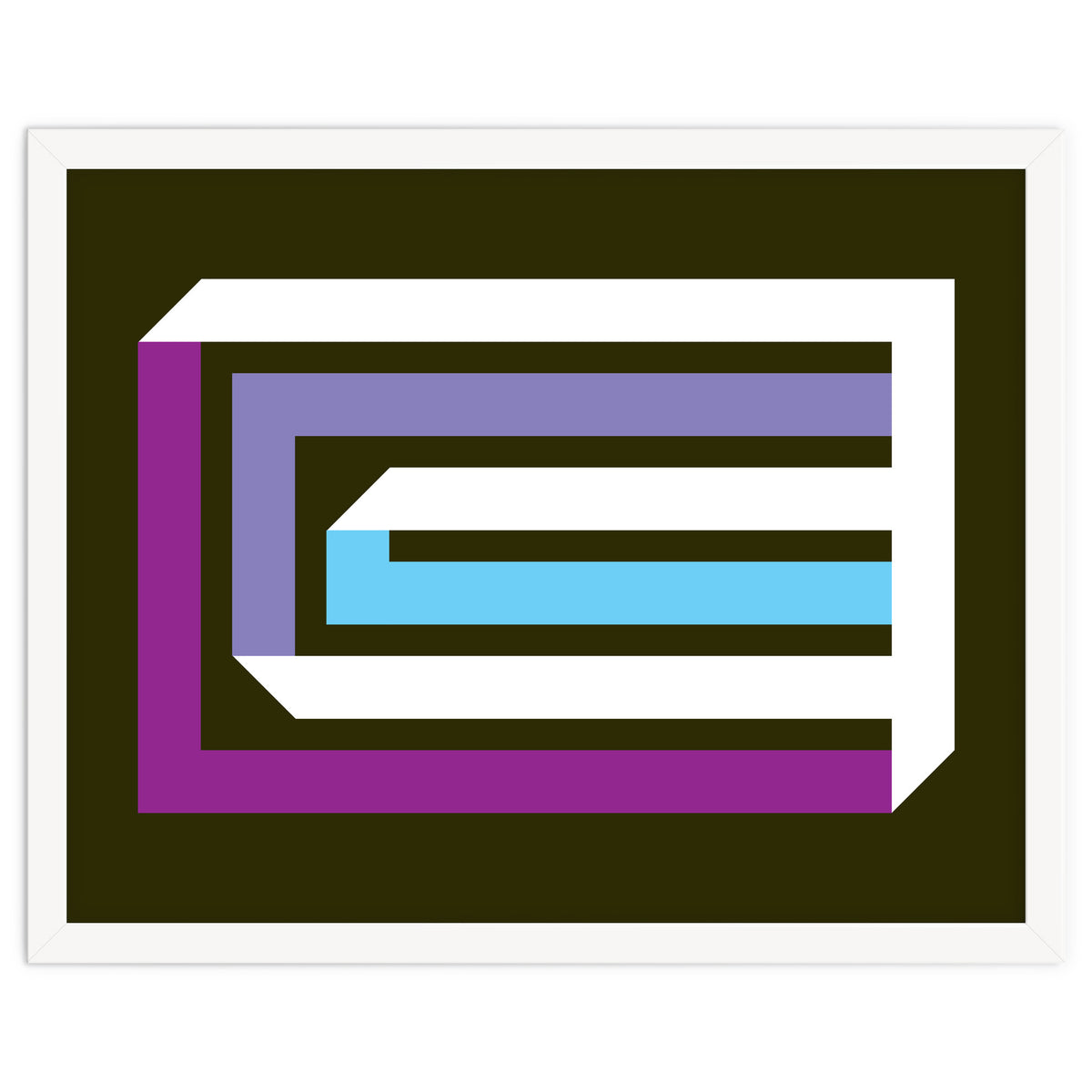 Geometric Shapes No. 35 -  brown, blue & lilac