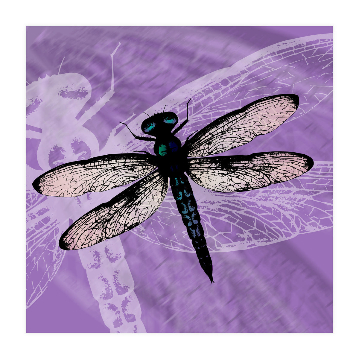 Blue dragonfly vector (Print Only)