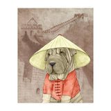 Sharpei With The Great Wall (Print Only) thumbnail