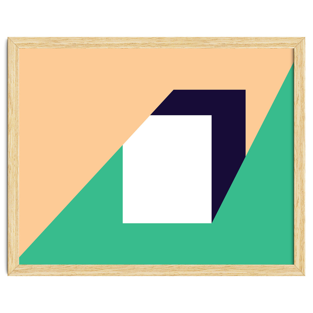 Geometric Shapes No. 61 - pink, green & dark blue