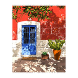 Intentful Living | Summer Architecture Travel Positivity | Optimism Good Vibes Bohemian House Door (Print Only) thumbnail