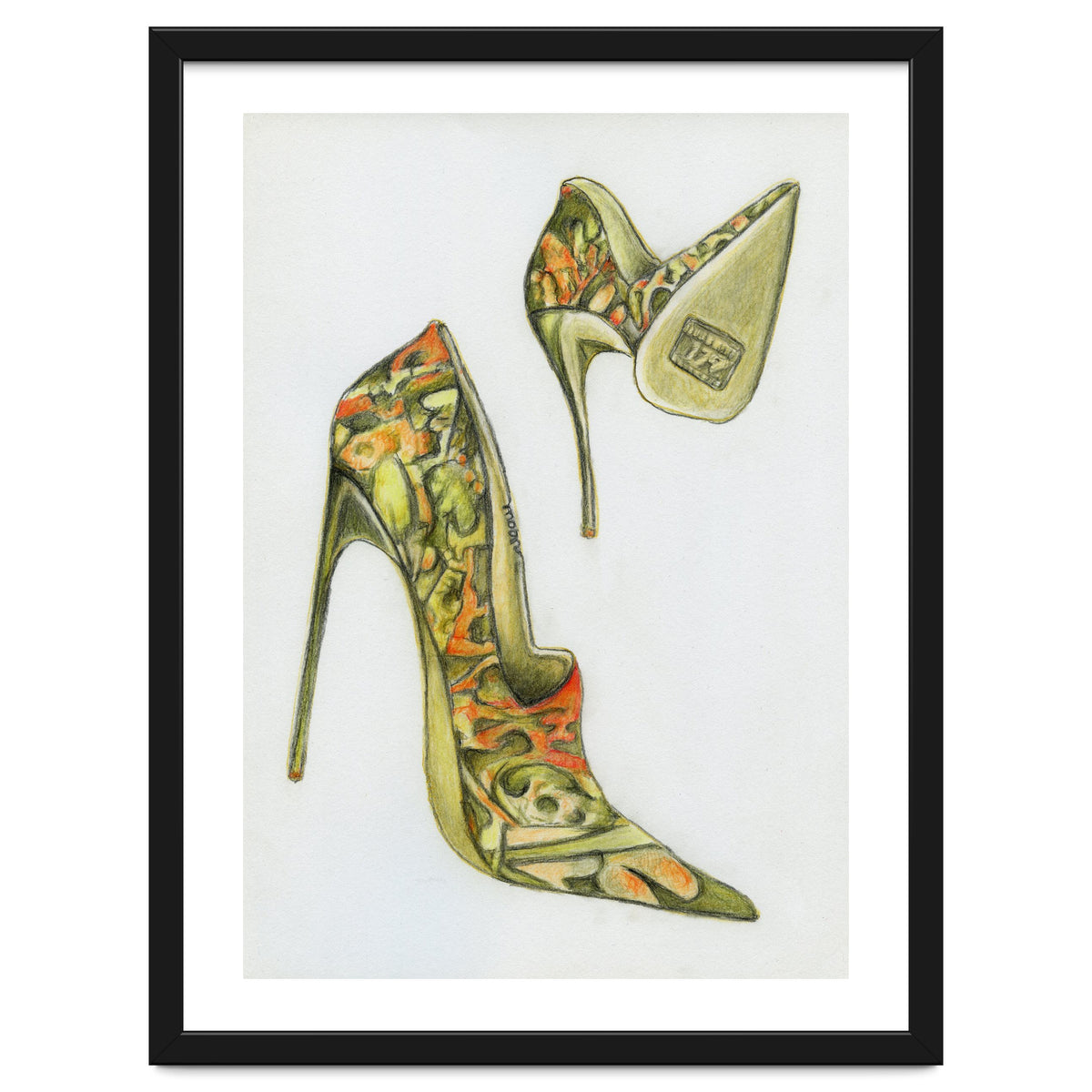 Green stiletto shoes